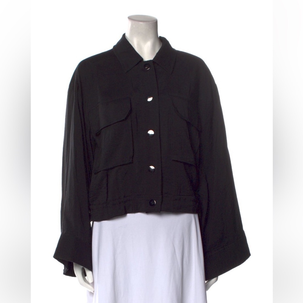 Ramy Brook Black Cape with Flowing Bell Sleeves